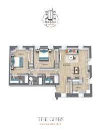 A floor plan of a 1060 square feet home with a living room, dining room, kitchen, two bedrooms, and two bathrooms.