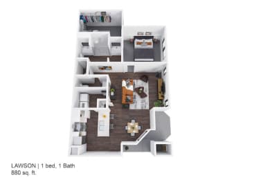 Lawson Floor Plan at Regency Place, Raleigh, 27606