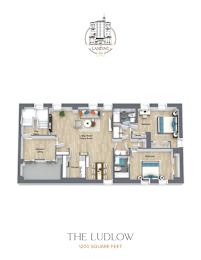A floor plan of a property called The Ludlow with 1200 square feet.