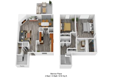 Merrick Place 2Bed 15Bath 1018 Sq ft at Merrick Place, Lexington, KY, 40502