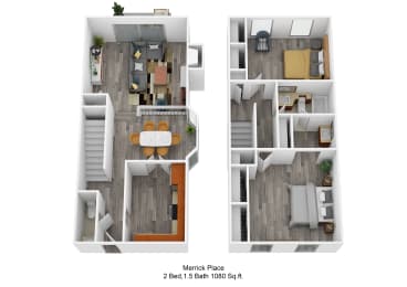 Merrick Place 2Bed 15Bath 1080 Sq ft(1) at Merrick Place, Lexington, 40502