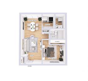 1 bed 1 bath E at Parkside at Maple Canyon Apartments, Ohio, 43229