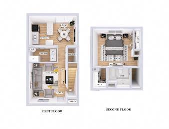 1 bed 1 bath C at Parkside at Maple Canyon Apartments, Columbus, 43229
