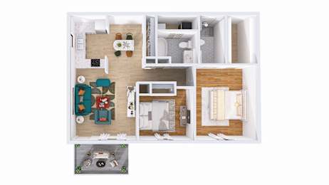 2Bed 2Bath Floor Plan at Providence Glen Apartments, Columbus