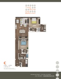 2 bed 2 bath at The Row on Merchant Apartments, Springdale, Ohio