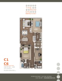 2 bed 2 bath A at The Row on Merchant Apartments, Springdale