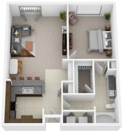 a floor plan of a one bedroom apartment