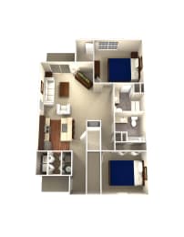 2 bed 2 bathroom Showcase Floor Plan  at Grove City Summit, Grove City