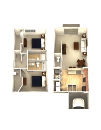 2 bed 2 bathroom Summit Floor Plan  at Grove City Summit, Ohio