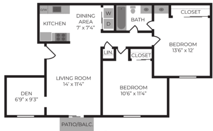 2 bed 1 bath B at The Woodridge Collection, Fairfield, OH