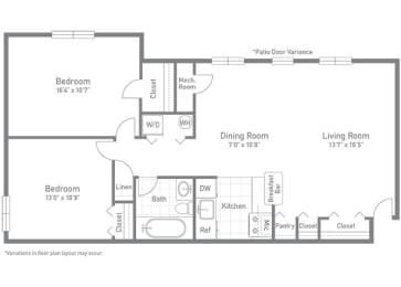 Two bedroom apartments at Bren Mar Apartments, Alexandria, VA