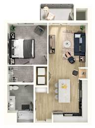 1 bed 1 bath A at Sterling Nashville West Apartments, Tennessee