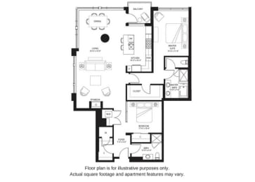 B9 North floor plan at The Bravern, Washington, 98004