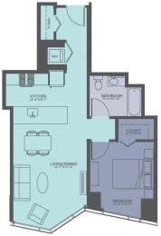 Floor Plan at Moment, Chicago, IL 60611