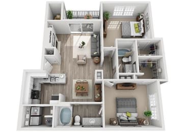 1 bedroom 1 bathroom floor plan Lat Windsor Addison Park, Charlotte, NC, 28269