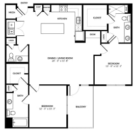 B5 floor plan at Windsor Preston, TX, 75024