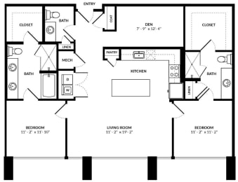 B6 floor plan at Windsor Preston, 7950 Preston Road, 75024