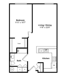 Gavelston 2d Floor Plan at Tera Apartments Kirkland, WA