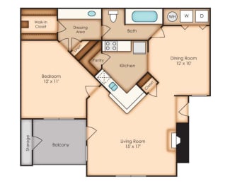 Windsor Fair Oaks - A3 Floor Plan - One Bedroom Apartment in Fairfax VA