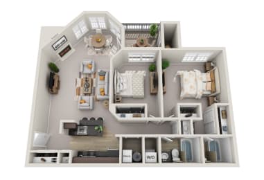 B2 Floor Plan at Windsor Kingstowne,  6050 Edgeware Ln. Alexandria, VA 22315