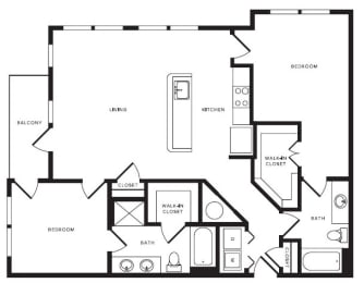 B4 floor plan at Windsor Shepherd, Texas, 77007