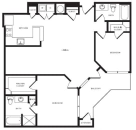 B5 floor plan at Windsor Shepherd, Texas, 77007