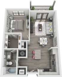 A2 3D Floor Plan  at Windsor Sugarloaf, Suwanee, 30024