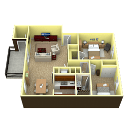 2 Bedroom, 1 Bath