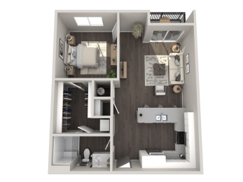 a1 floor plan  1 bedroom with 2 baths  129