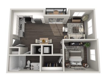 a1 floor plan  1 bedroom with 2 baths  129796