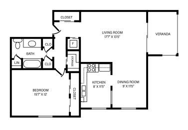 1 Bedroom - 1 Bath