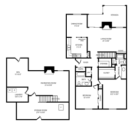 2 Bedroom - 2 Bath + Maisonette & Fireplace