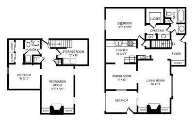 2 Bedroom - 2 Bath - Maisonette