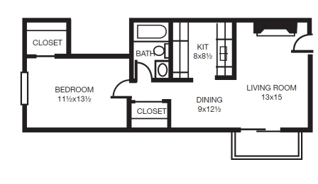  Floor Plan One Bedroom C