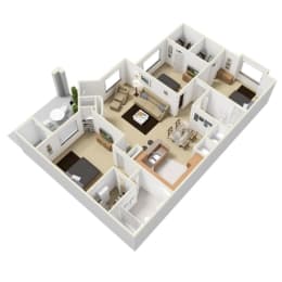 Colonnade 3x2 1263 Sqft at The Fletcher Southlands, Aurora, 80015