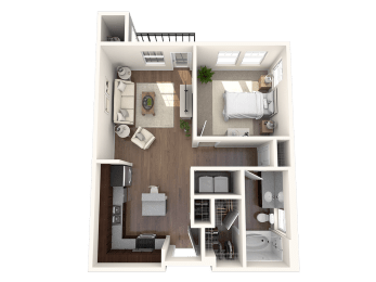 Centro Apartments South Platte A1 Floor Plan