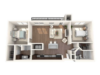 Centro Apartments Pikes Peak B2 Floor Plan