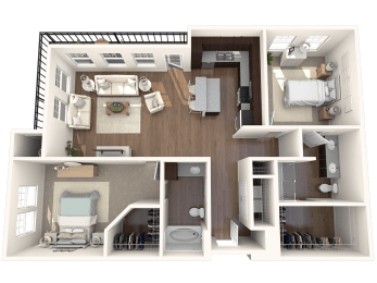 Centro Apartments Beulah Red B5 Floor Plan