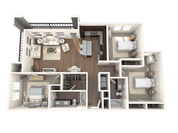Centro Apartments Grand Mesa C1 Floor Plan