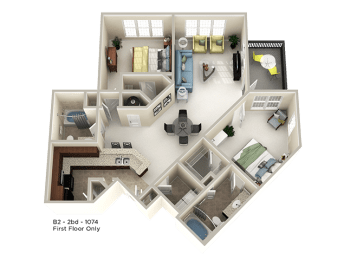 bedroom floor plan an in 3d