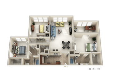 bedroom floor plan an open concept layout with a large closet and a balcony