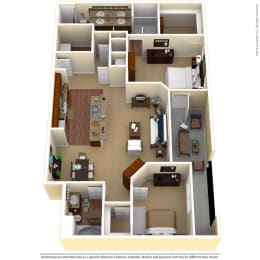 a floor plan of a 2 bedroom apartment