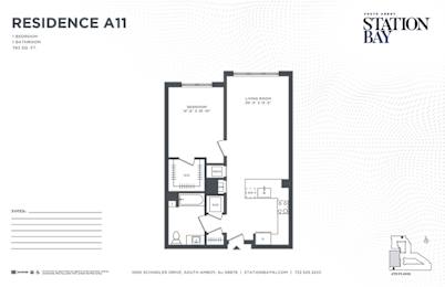 A11 Floor Plan at Station Bay, South Amboy, NJ, 08879
