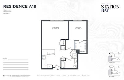 A18 Floor Plan at Station Bay, South Amboy, New Jersey