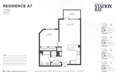 A7 Floor Plan at Station Bay, New Jersey