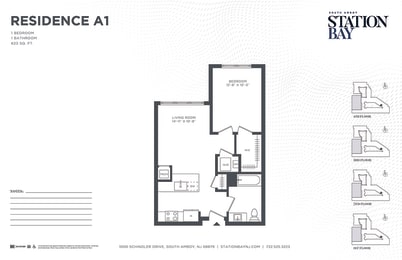 A1 Floor Plan at Station Bay, New Jersey, 08879