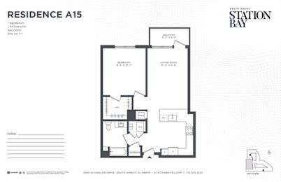 A15 Floor Plan at Station Bay, New Jersey