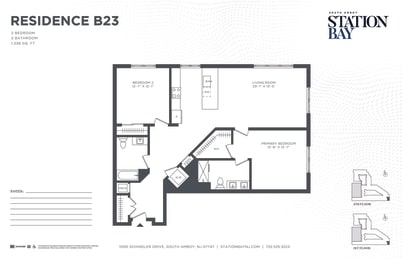 B23 Floor Plan at Station Bay, New Jersey, 08879