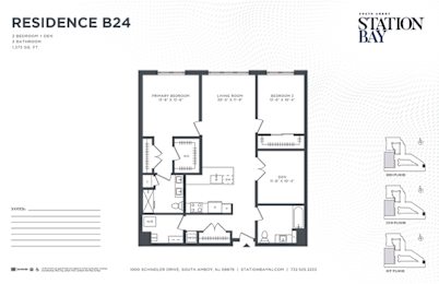 B24 Floor Plan at Station Bay, South Amboy, New Jersey