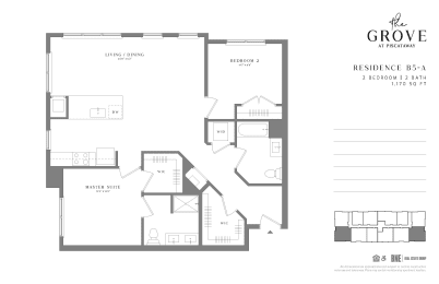 B5 A 2 Bedroom 2 Bathroom Floor Plan at The Grove at Piscataway, New Jersey